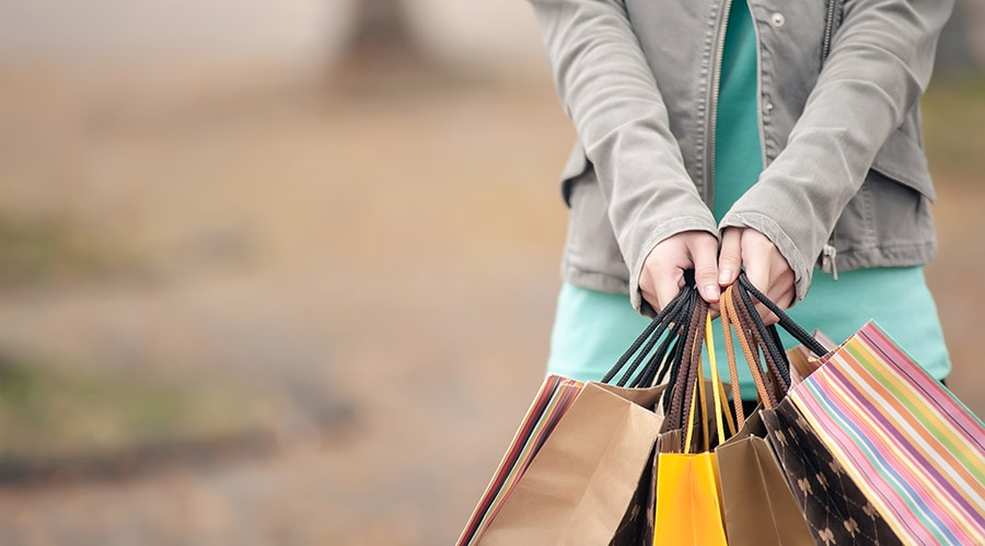 Woman shopping bags