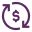 dollar sign with revolving arrows icon