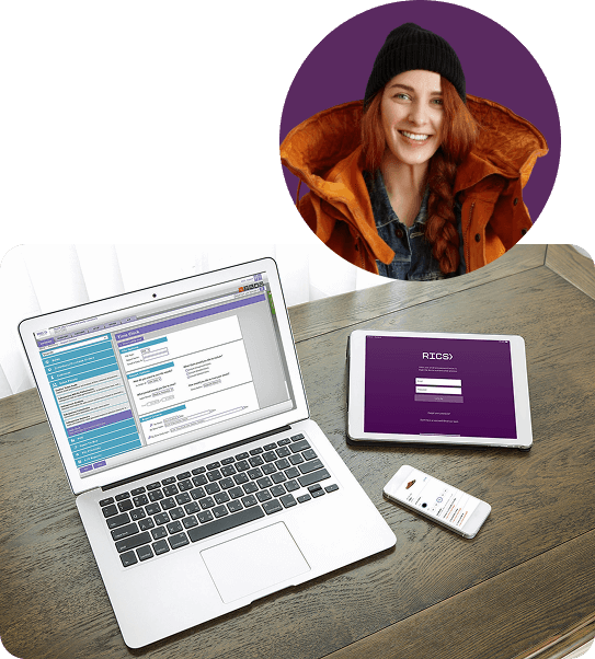 laptop with rics software open