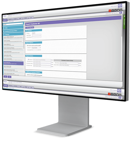 pc with rics software open